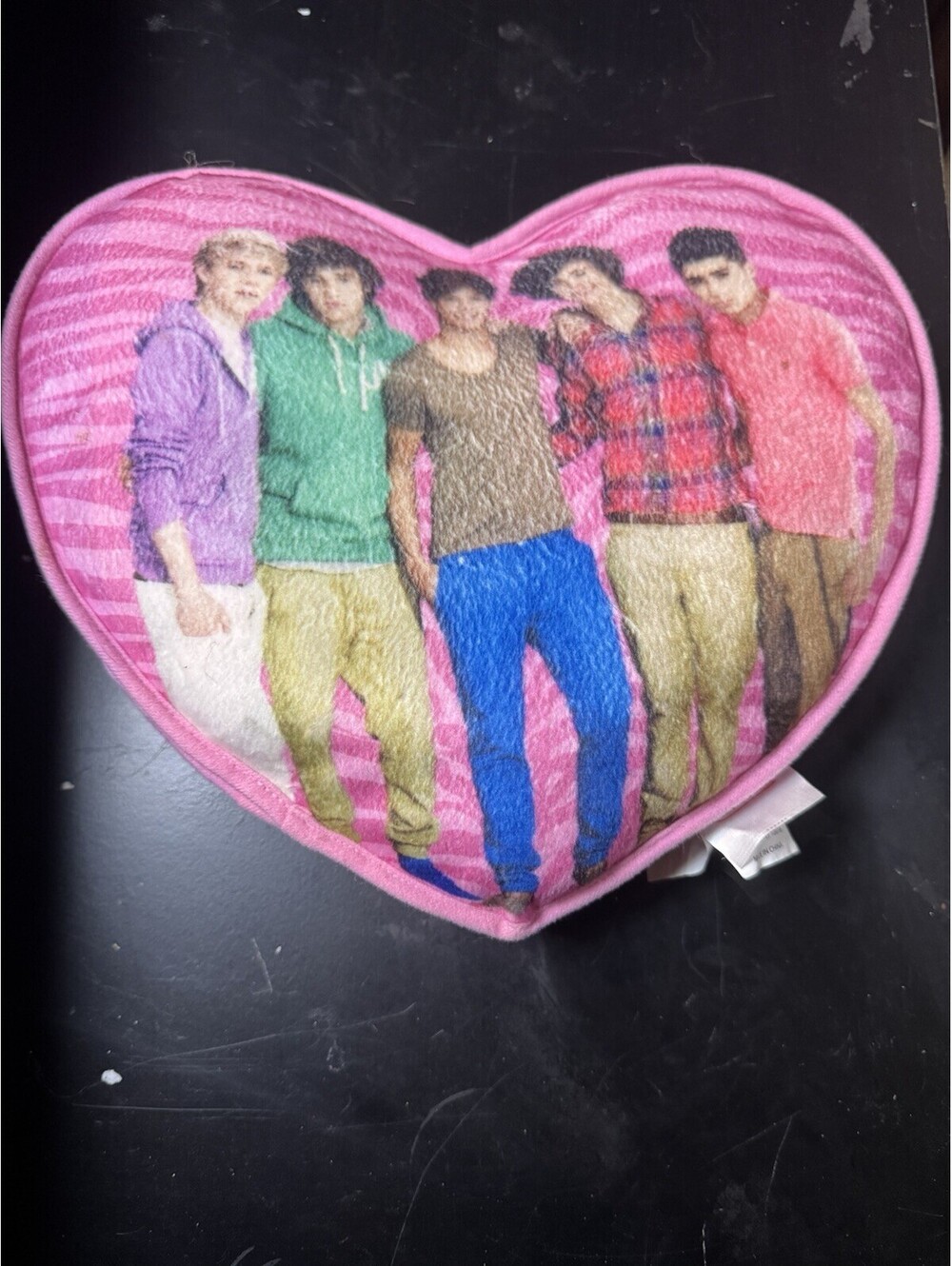 Vintage One Direction 1D Heart Pillow